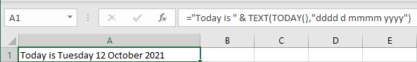 Excel 2016 Example TEXT Function