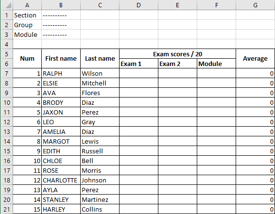 Excel 2016 Example lock cells