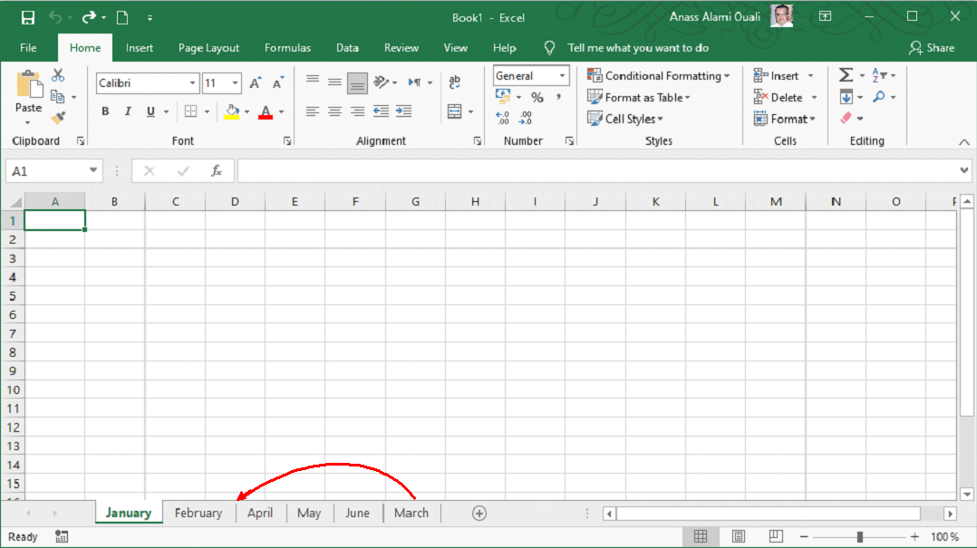 Excel 2016 Moving a sheet