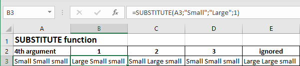 Excel 2016 SUBSTITUTE functions