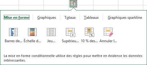 Bouton Analyse rapide Nombres
