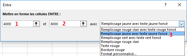 Boite de dialogue Entre