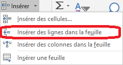 Insérer des lignes dans la feuille