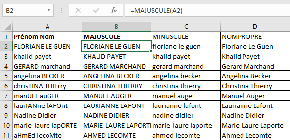Exemple Majuscule Minuscule NomPropre