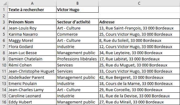 Exemple Mise en forme conditionnelle