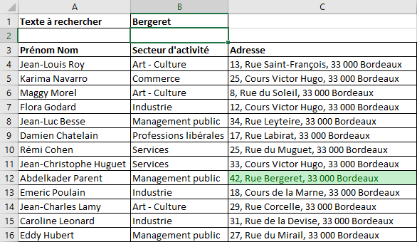 Exemple Mise en forme conditionnelle